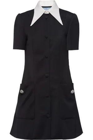 Prada Contrasting-collar button-down minidress