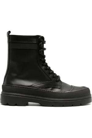 Calvin Klein Logo-debossed leather ankle boots