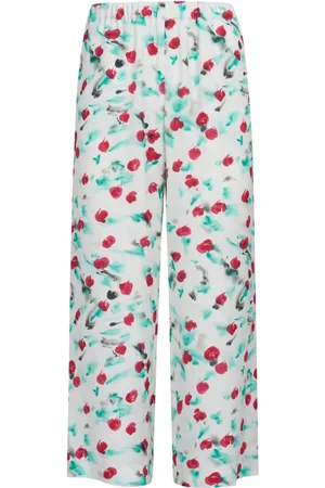 Marni Floral-print cropped trousers