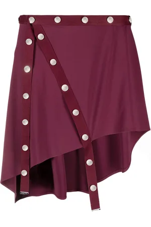 The Attico Button-embellished asymmetric miniskirt