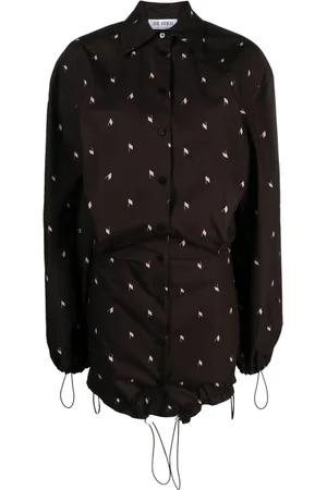 The Attico Logo-print cotton shirt dress