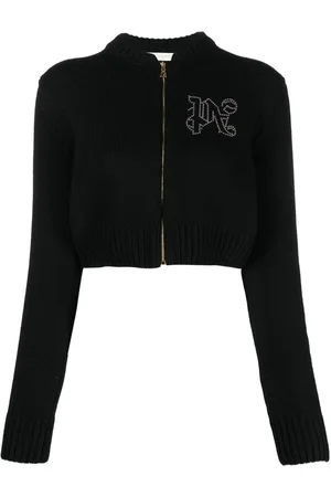 Palm Angels Monogram-appliqu� zip-up sweatshirt