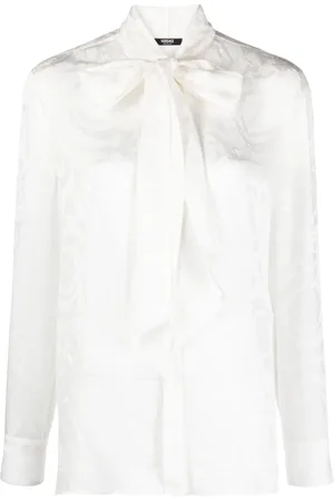 VERSACE Barocco-jacquard satin blouse