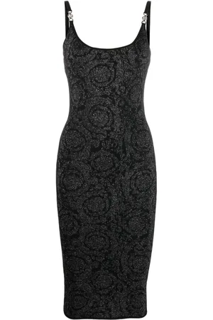 VERSACE Barocco knitted lurex dress