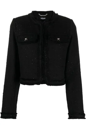 VERSACE Sequin-embellished tweed jacket