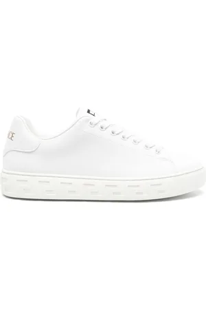 VERSACE Greca-embossed leather sneakers