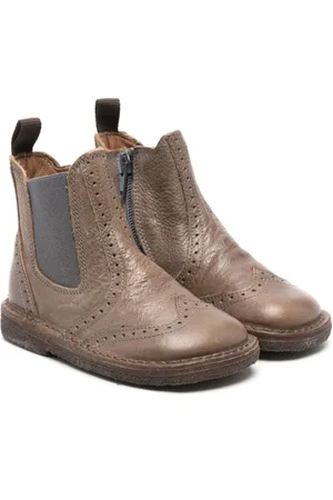 PèPè Perforated-detail leather ankle boots