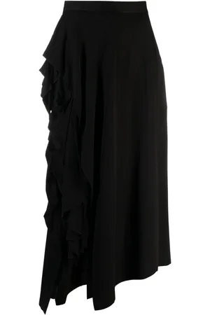 YOHJI YAMAMOTO Ruffled-detail asymmetric maxi skirt