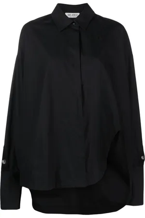 The Attico Logo-stud cotton shirt