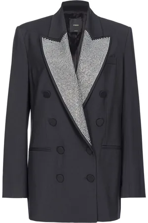 Pinko Crystal-embellished double-breasted blazer
