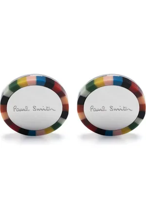 Paul Smith Logo-engraved contrasting-border cufflinks