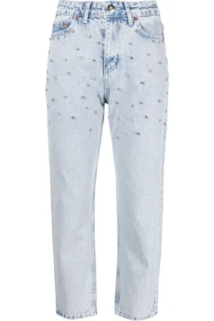 Ana Radu Crystal-embellished cropped jeans