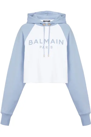 Balmain Logo-print cropped hoodie