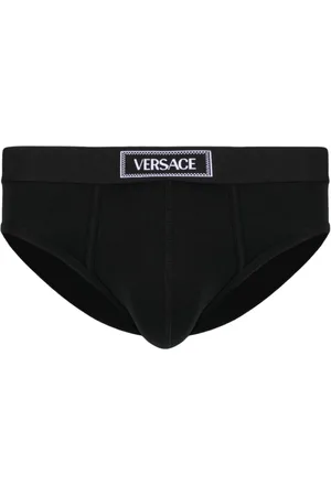 VERSACE 90s logo-waistband cotton briefs