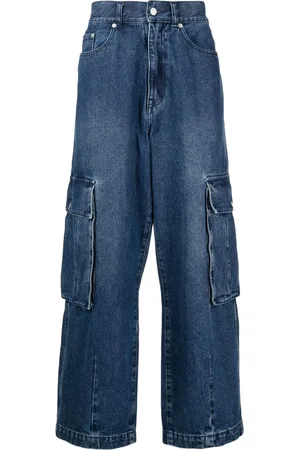 FIVE CM Elasticated-waistband straight-leg jeans