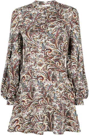 IXIAH Carnelian danelian-print beaded minidress