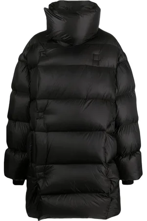 Rick Owens Funnel-neck quilted down coat