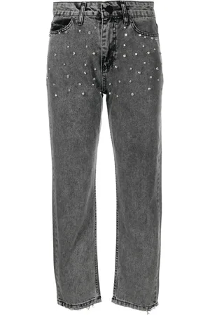 Ana Radu Crystal-embellished cropped jeans