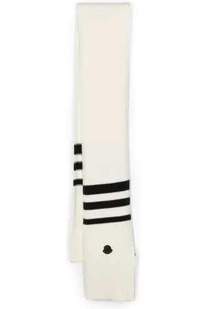 Moncler Logo-patch striped wool scarf