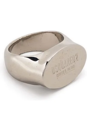 Dsquared2 Logo-engraved burnished-finish ring