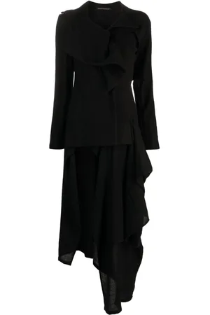 YOHJI YAMAMOTO Ruffle-detail asymmetric coat