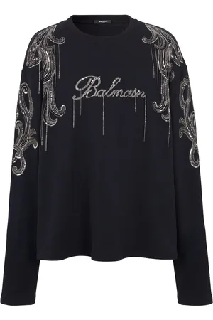 Balmain Logo-embroidered cotton jumper