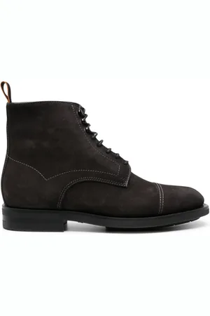 santoni Suede lace-up boots