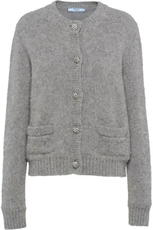 Prada Crystal-button cashmere cardigan