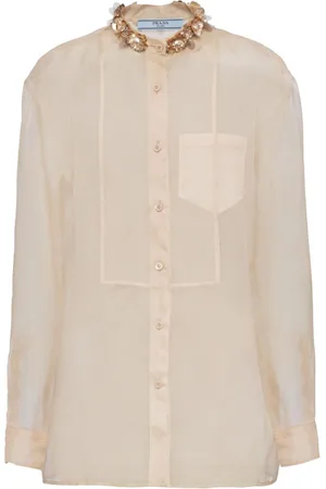 Prada Embroidered organza shirt