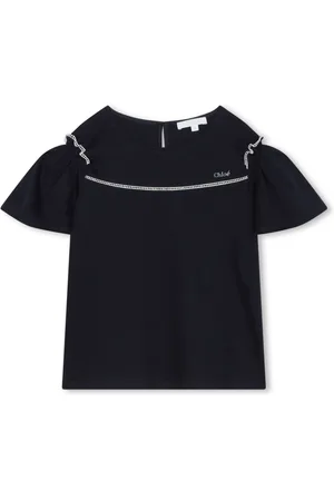 Chloé Eyelet-detail gathered blouse