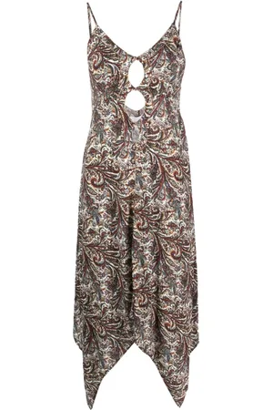 IXIAH Carnelian paisley-print midi dress