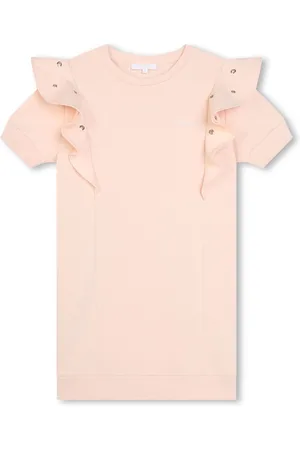 Chloé Logo-embroidered eyelet-detail dress