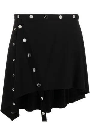 The Attico Button-embellished asymmetric miniskirt