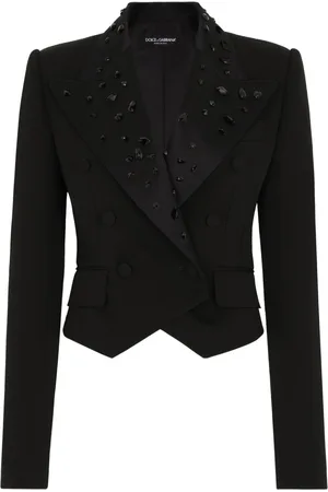 Dolce & Gabbana Crystal-embellished cropped blazer