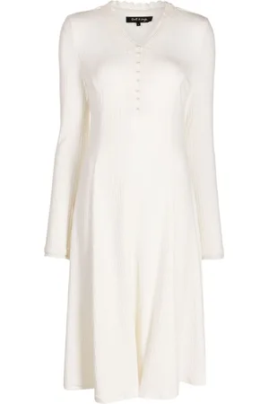 tout a coup Ribbed V-neck midi dress