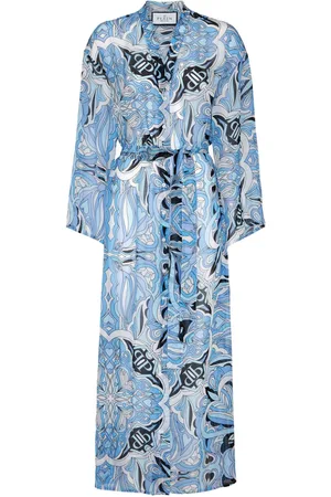 Philipp Plein Graphic-print silk kaftan dress