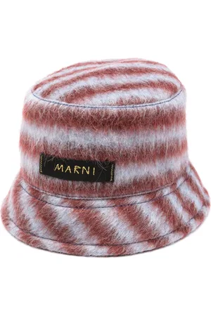 Marni Logo-appliqué striped bucket hat