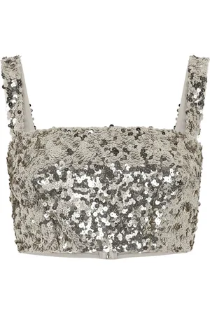 Dolce & Gabbana Sequin-embellished cropped top