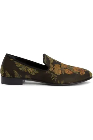 Giuseppe Zanotti Floral-embroidered slip-on loafers
