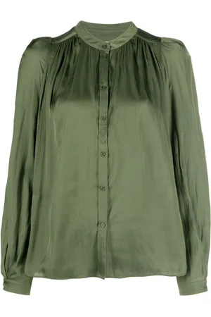 Zadig & Voltaire Tchin satin-finish ruched-detailed shirt