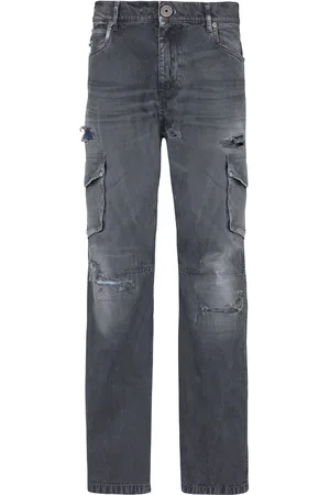 Balmain Distressed-effect cargo-pockets jeans