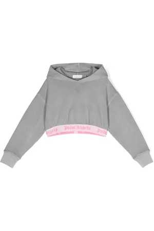 Palm Angels Logo-underband cropped hoodie