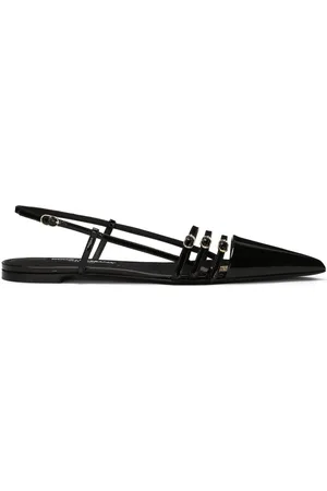 Dolce & Gabbana Patent-finish leather ballerina shoes