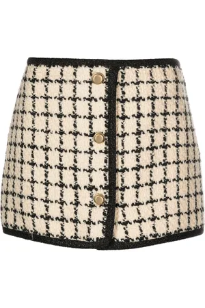 Miu Miu Check-pattern tweed miniskirt