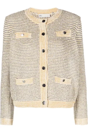 Tory Burch Metallic-thread striped cardigan