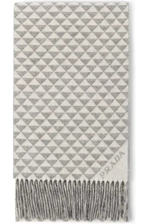 Prada Symbole reversible wool-cashmere scarf