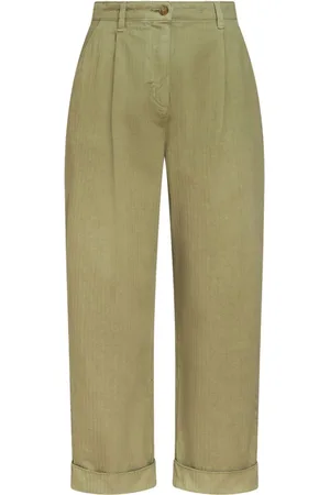 Etro Cropped herringbone-pattern cotton chinos