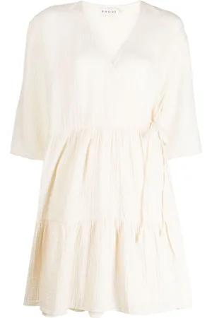Rhode Magdalena plissé wraparound minidress