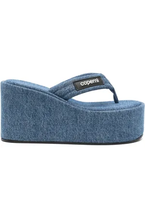COPERNI Denim 100mm wedge sandals