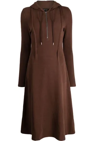 tout a coup Hooded fine-knit midi dress